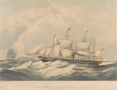 Apuruuvirautahöyrylaiva "Sarah Sands" (1845), noin 1843-54 (litografia). tekijältä Macdonald & Co. Maclure