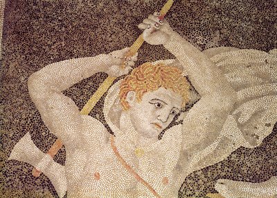 Hirvenmetsästys, yksityiskohta metsästäjän Helenin sieppauksen talosta tekijältä Macedonian School
