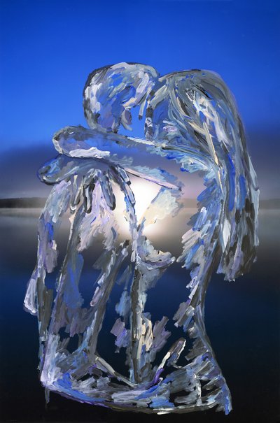 Blue Lovers, 2022 (akryylimaali arkistopigmenttiprintillä) tekijältä Madeleine Gross