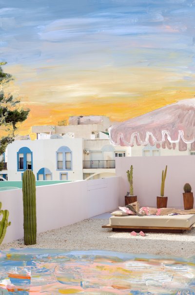Ibiza, 2022 (akryylimaali arkistopigmenttiprintillä) tekijältä Madeleine Gross