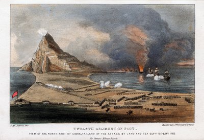 Kahdestoista jalkarykmentti, Gibraltarin pohjoisosa, 13. ja 14. syyskuuta 1782 tekijältä Madeley
