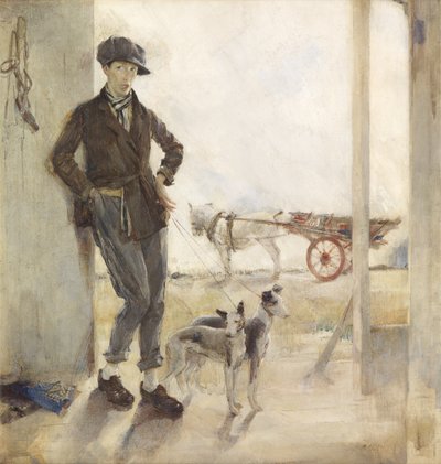 Coster with Dogs (öljy kankaalle) tekijältä Madeline Emily Green