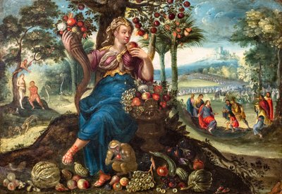 Makuelegoria, n. 1585-89 (Öljy kuparille) tekijältä Maerten De Vos
