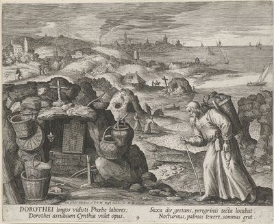 Pyhä Dorotheus Gazalainen erakkona, 1600. tekijältä Maerten Vos de