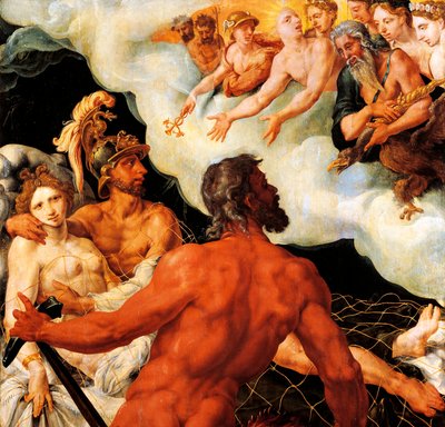 Mars ja Venus loukussa Vulcanin verkkoon tekijältä Maerten van Heemskerck