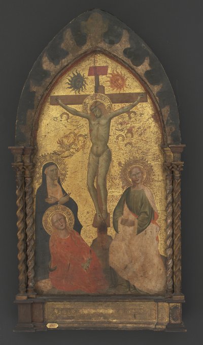 Neitsyt Maria ja pyhät Maria Magdaleena ja Johannes surevat Kristusta ristillä tekijältä Maestro Francesco