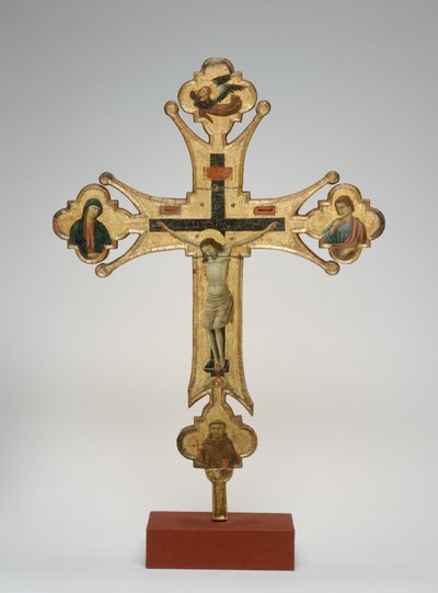 Kulkuriristi, noin 1320 (öljy kankaalle ja puulle). tekijältä Maestro di Santa Chiara