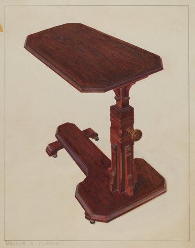 Virheellinen yöpöytä, c. 1936. tekijältä Magnus S. Fossum