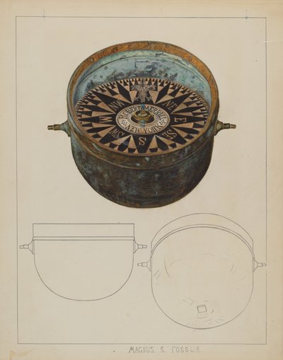 Laivan kompassi, c. 1937. tekijältä Magnus S. Fossum