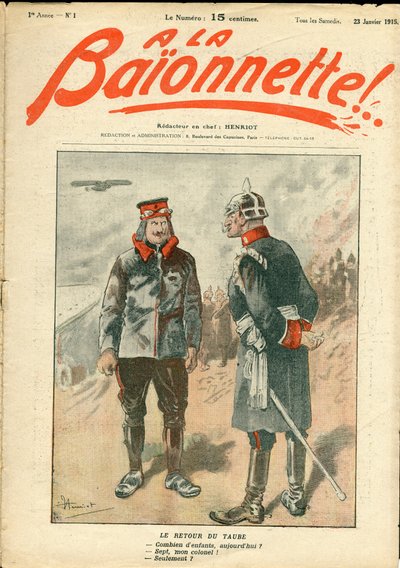 Kansi "" La Baionnette", Satirical en Colors tekijältä Henri Maigrot