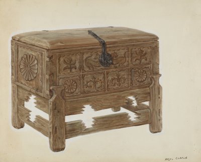 Casa en Mesita tai Chest on Stand, c. 1939. tekijältä Majel G. Claflin