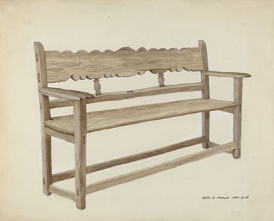 Kirkkopenkki - puinen, n. 1937. tekijältä Majel G. Claflin