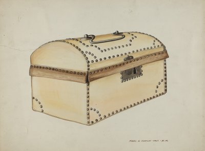 Nahkapäällysteinen laatikko, c. 1937. tekijältä Majel G. Claflin