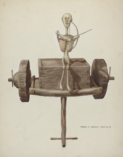 Penetente Death Cart & Death Figuuri, n. 1937. tekijältä Majel G. Claflin