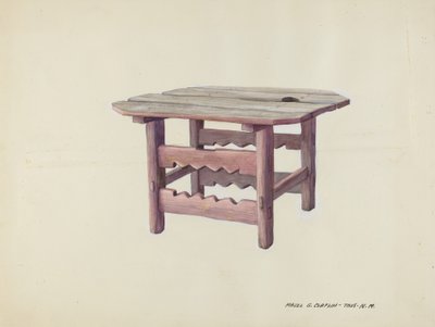 Pieni pöytä, c. 1937. tekijältä Majel G. Claflin