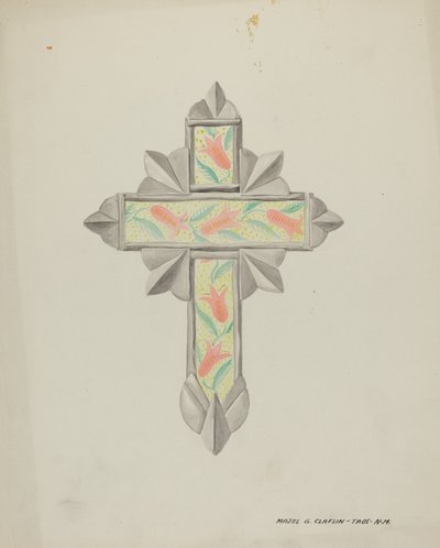 Tin & Wall Paper Cross, c. 1937. tekijältä Majel G. Claflin