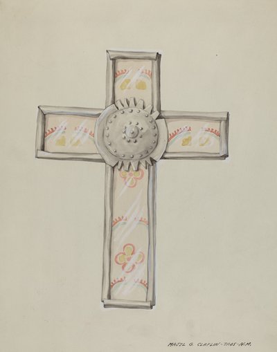 Tin & Wall Paper Cross, c. 1937. tekijältä Majel G. Claflin