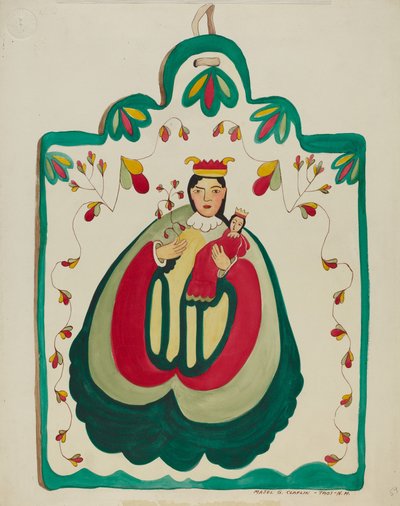 Puinen alttaritaulu, St. Anthony, n. 1937. tekijältä Majel G. Claflin
