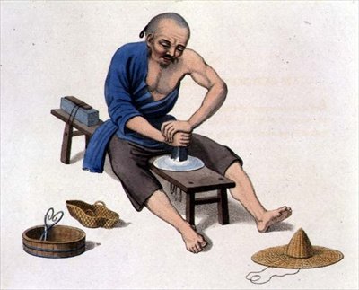 Ein alter Mann, der Kristalle poliert, Tafel 55 aus 