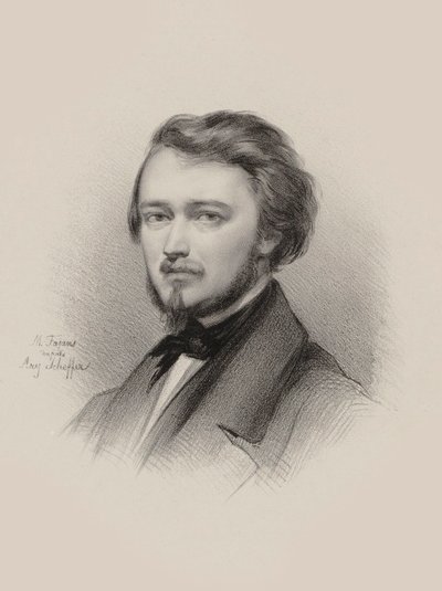 Viulisti ja säveltäjä Hubert Léonardin muotokuva 1819-1890, 1850. tekijältä Maksymilian Fajans