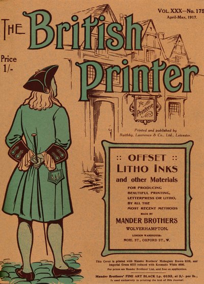 The British Printer Vol. XXX - nro 175 huhti-toukokuu, 1917 kansi, 1917 tekijältä Mander Brothers