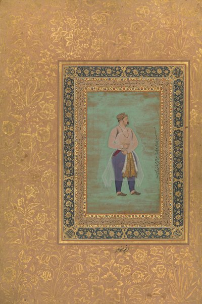recto: Prinssi Danyalin muotokuva, Folio Shah Jahan -albumista, recto: 1500-luvun loppu. tekijältä Manohar