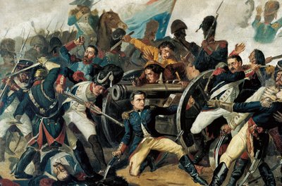 Espanjan vapaussota (1808-1814) väestö kapinoi Napoleon I:n Ranskan miehitystä vastaan (yksityiskohta) tekijältä Manuel (after) Castellano