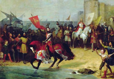 Alfonso Viisaan Cádizin takaisinvaltaus vuonna 1262 (öljy kankaalle) tekijältä Manuel Cabral y Aguado Bejarano