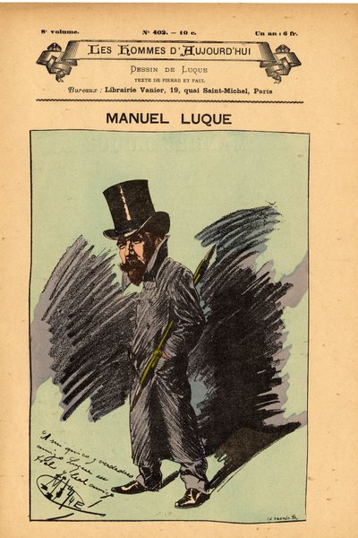 The Men of Todayn kansi, numero 402, kuvitus: Manuel Luque (1854-1919): Karikaturistit - Luque Manuel (1854-1924) tekijältä Manuel Luque