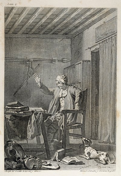 Kuuluisan herrasmiehen Don Quijoten (Quijote) hahmo ja kuningatar tekijältä Manuel Salvador Carmona