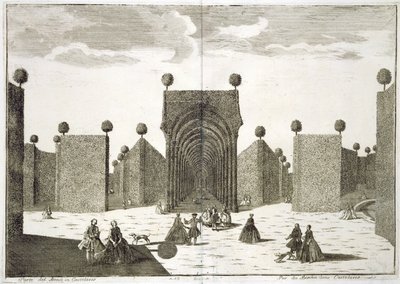 Topiary Gardens, Delights of the Villa Castellazzo, Domenico Felice Leonardi, julkaistu 1743 tekijältä Marc