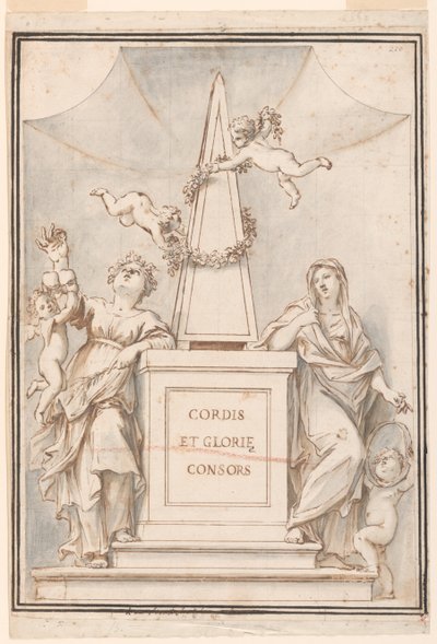 Suunnittelu yksiväriseen maalaukseen, Corpus Domini -kirkko, Bologna, Italia tekijältä Marc Antonio Franceschini