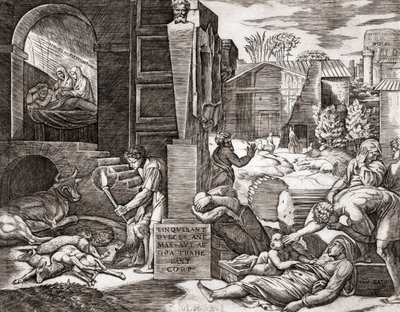 Rutto (kaiverrus) tekijältä Marcantonio (after) Raimondi