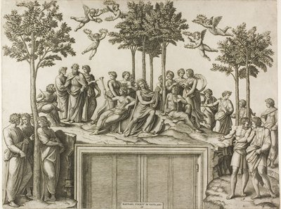 Apollo Parnassuksella tekijältä Marcantonio Raimondi