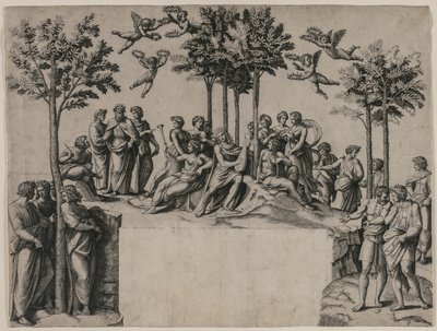 Apollo Parnassuksella tekijältä Marcantonio Raimondi