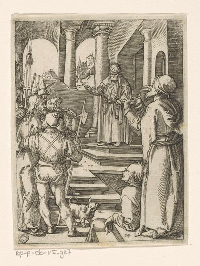 Kristus Pilatuksen edessä Passion of Christ (sarjan nimi) tekijältä Marcantonio Raimondi