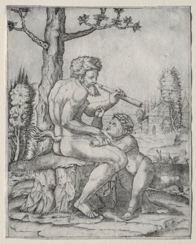 Faun ja lapsi tekijältä Marcantonio Raimondi