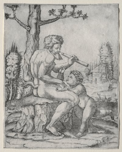 Faun and Child, c. 1509. tekijältä Marcantonio Raimondi