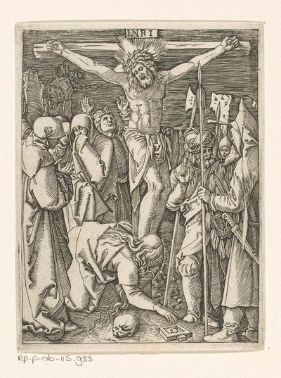 Ristiinnaulitseminen Passion of Christ (sarjan nimi) tekijältä Marcantonio Raimondi