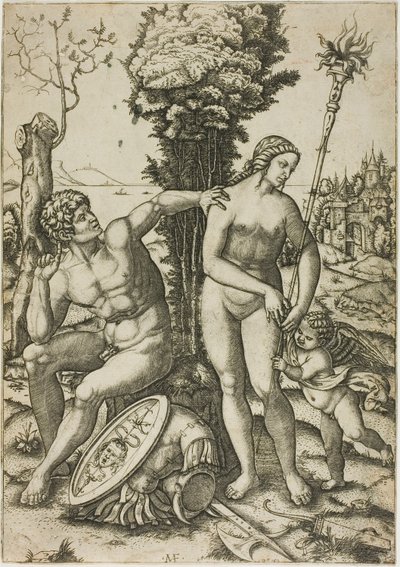 Mars, Venus ja Cupid tekijältä Marcantonio Raimondi