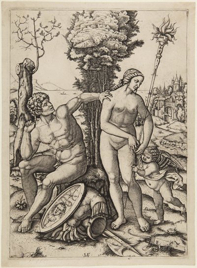 Mars, Venus ja Cupido tekijältä Marcantonio Raimondi