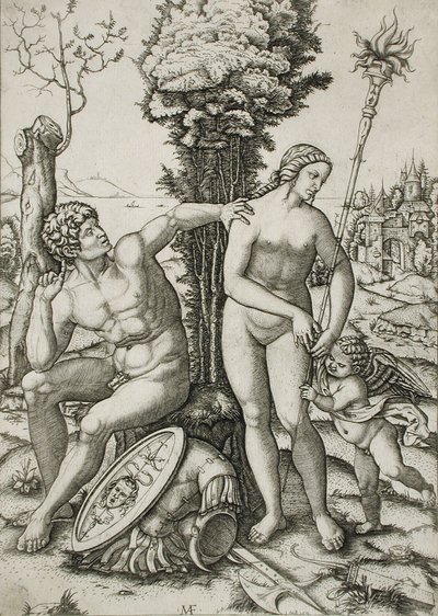 Mars, Venus ja Cupido tekijältä Marcantonio Raimondi