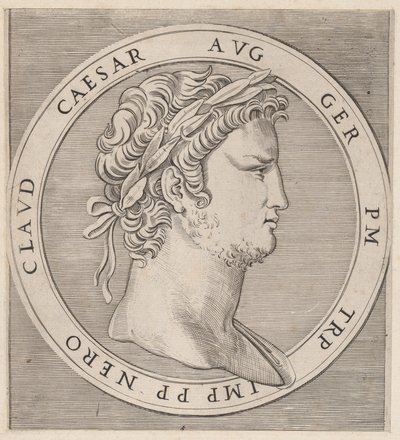 Roomalaisen loiston peili: Nero, The Twelve Caesars, n. 1500-1534, n. 1500-1534. tekijältä Marcantonio Raimondi