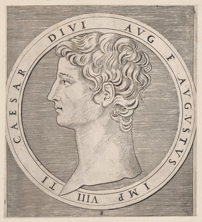 Rooman loiston peili: Tiberius, Kahdestatoista keisarista, n. 1500-1534, n. 1500-1534. tekijältä Marcantonio Raimondi