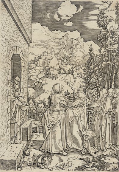 Marian vierailu Elisabetin luona tekijältä Marcantonio Raimondi
