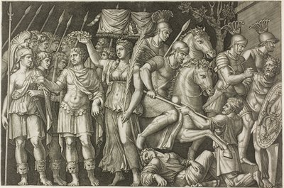 Trajanus kruunasi voiton tekijältä Marcantonio Raimondi