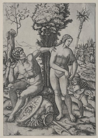 Venus, Mars ja Cupid, 1508. tekijältä Marcantonio Raimondi