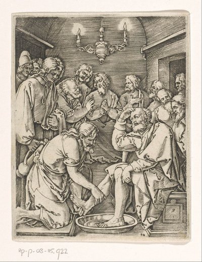 Pietarin jalkojen pesu Passion of Christ (sarjan nimi) tekijältä Marcantonio Raimondi