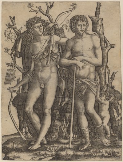 Apollo ja Hyacinthus tekijältä Marcantonio Raimondi after Francesco Francia
