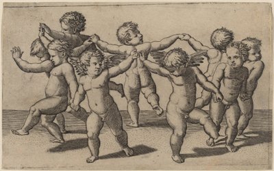 Amorien tanssi tekijältä Marcantonio Raimondi after Raphael